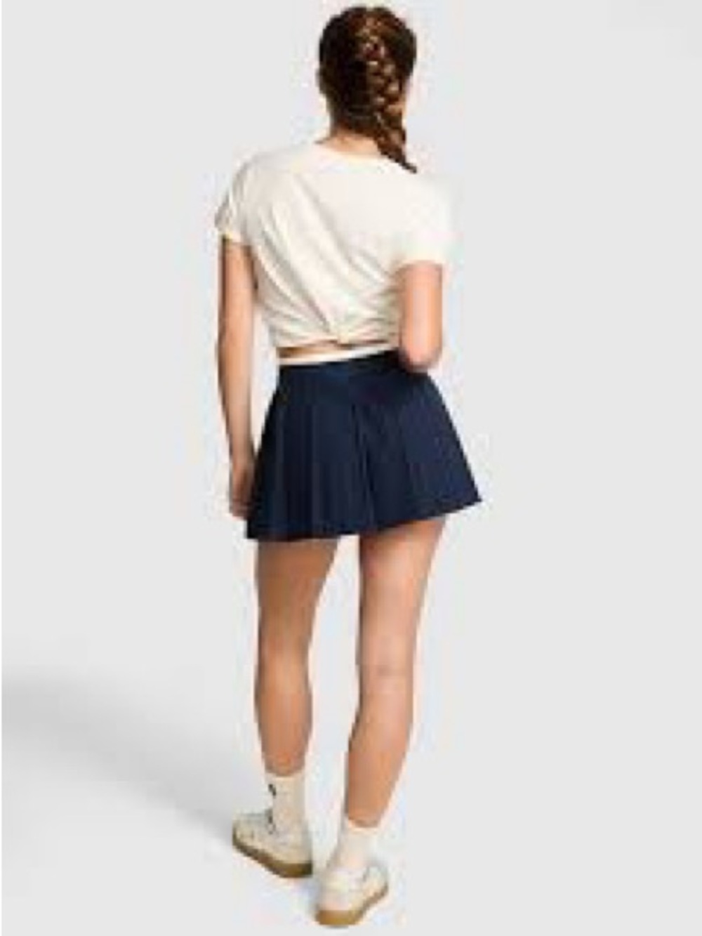 Victoria’s Secret PINK Pleated Mesh Tennis Skort Medium Navy Blue NWT